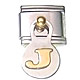 Dangle letter - J - 9mm classic Italian charm